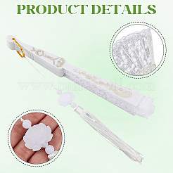 Éventails pliants en plastique et en tissu&nbsp;AJEW-WH20020-161D