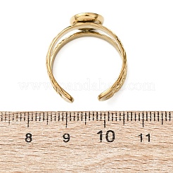 Кольца-манжеты «кошачий глаз» из нержавеющей стали 304 со стеклянными вставками для женщин&nbsp;RJEW-K309-40G