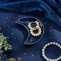 2 шт. фарфоровая тарелка для украшений в виде луны&nbsp;DJEW-BBC0001-02