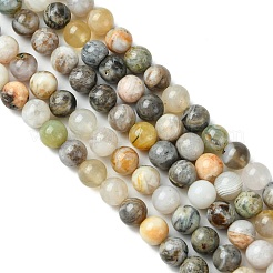 Натуральный бамбук лист агата стренг круглый шарик&nbsp;G-M248-6mm-04