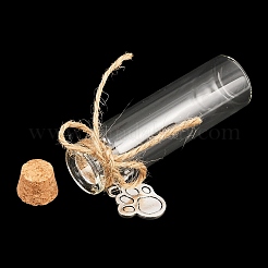 5 Stück Glasflasche mit Pfotenabdruck&nbsp;AJEW-FG00021