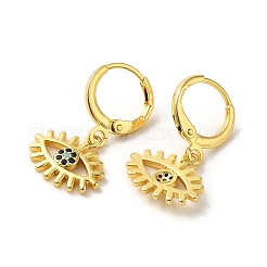 Серьги с подвесками из латуни «конский глаз»&nbsp;EJEW-Q797-02B-G