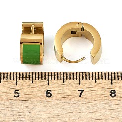 Orecchini a cerchio in acciaio inossidabile smaltato 304&nbsp;EJEW-K268-20G-02