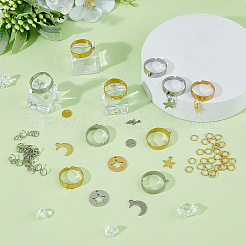 Набор для самостоятельного изготовления кольца-манжеты из нержавеющей стали в виде звезды и молнии&nbsp;DIY-FI0001-02