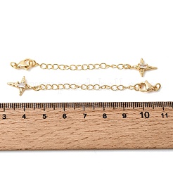 Удлинитель цепочки из латуни с микропаве и прозрачным кубическим цирконием&nbsp;KK-Z149-08G