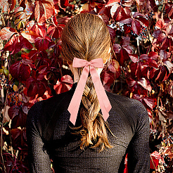 Заколки для волос из кожи аллигатора с большим бантом из полиэстера&nbsp;AJEW-CP0008-42B-01