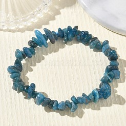 Bracelets extensibles en perles d'apatite naturelle pour femmes&nbsp;BJEW-D467-01B