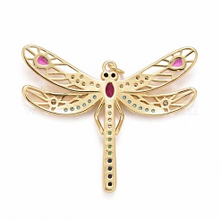 Подвески из латуни с гальваническим покрытием из цветного кубического циркония&nbsp;KK-M229-03G