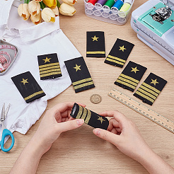 4 пара 4 стилей полиэстеровых погон со звездами для общественной безопасности&nbsp;DIY-BC0015-73