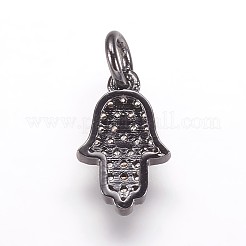 Messing Micro pave Zirkonia Charms Anhänger&nbsp;ZIRC-K070-32B