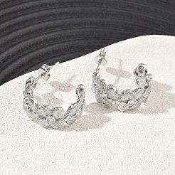 Ohrstecker aus Messing mit Mikropavé-Zirkonia für Damen&nbsp;KK-CBA760A-08P