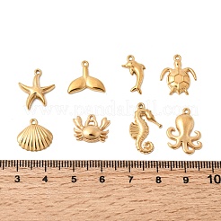 Pendentifs en acier inoxydable 201 sur le thème de l'océan&nbsp;STAS-F348-01C-G