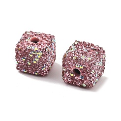 Бусины из полимерной глины в форме куба со стразами&nbsp;CLAY-NH0001-08K