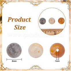 3 нити натуральных бамбуковых листьев агата круглые бусины нити&nbsp;G-OC0004-60