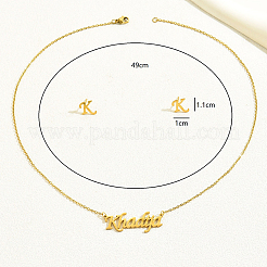 Комплекты из серег-гвоздиков с буквой «К» из нержавеющей стали и подвесок в виде слова «Хадиджа» для женщин&nbsp;ES0413-1