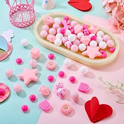 60 Stück Silikonperlen für DIY-Schmuck mit großem Thema.&nbsp;SIL-TA0003-37