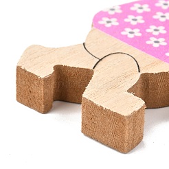 Décorations d'affichage en bois naturel sur le thème de pâques&nbsp;AJEW-P087-A07