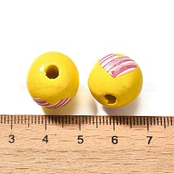 Elemento del día de San Valentín con cuentas de madera impresas&nbsp;WOOD-R002-01-03