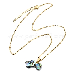 Rechteckiger Herzanhänger aus natürlicher Paua-Muschel&nbsp;NJEW-JN06186