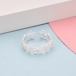 925 открытое кольцо-манжета из стерлингового серебра с микропаве из прозрачных кубических цирконий для женщин&nbsp;STER-N016-151S