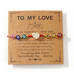 Плетеные браслеты из бисера для женщин из латуни и стекла и бусин лэмпворк&nbsp;SD3606-2