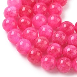 Billes de jade naturelles de teint en malaisades teintes&nbsp;G-G021-02C-24
