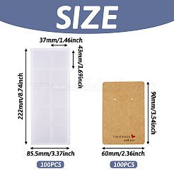 100шт прямоугольные карточки из крафт-бумаги для ожерелья и сережек&nbsp;AJEW-TA0001-26A