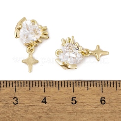 Латунные микропаве прозрачные подвески с фианитом&nbsp;LS-KK-L212-13G