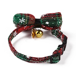 Collier bowknot de noël pour animaux de compagnie en tissu&nbsp;AJEW-D051-01G