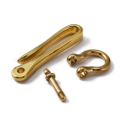 Fermoirs à crochet en laiton en forme de U&nbsp;KK-WH0047-76A-G