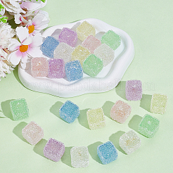 24 Stück 6 Farben Drusy Cube Harz Strass Perlen&nbsp;RESI-PA0001-43B