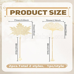 2 шт. 2 стиля латунных закладок с цепочкой&nbsp;AJEW-LP0004-85