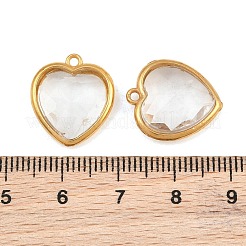 Bracelet de Saint-Valentin en acier inoxydable 304 avec breloques en verre&nbsp;STAS-Q119-01G-A02