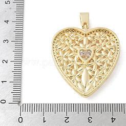 Pendentifs avec zircon cubiques à micro-pavés en laiton&nbsp;KK-K298-09G-04