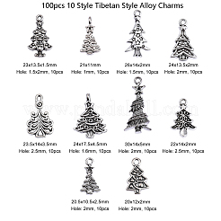 100 шт. 10 стиля подвески из сплава в тибетском стиле&nbsp;TIBEP-CJ0001-40