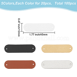 100 Stück 5 Farben PU-Leder-Etiketten&nbsp;PURS-WR0001-14
