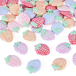 50 pieza de accesorios de adorno de tela de fresa de 5 colores&nbsp;PATC-TA0001-44
