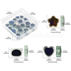 20 шт. 10 стиля двухцветные стеклянные бусины для настроения&nbsp;GLAA-FS0002-30