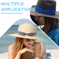 10 шт. двухцветная полиэстеровая повязка на шляпу с бантом&nbsp;AJEW-BC0007-07