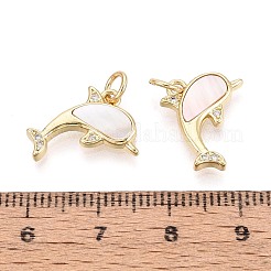 Pendenti in zirconi cubici trasparenti in micro pavè di ottone&nbsp;KK-T080-72G