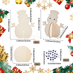 6 шт. рождественские незаконченные деревянные украшения в виде снеговика&nbsp;WOOD-SP0001-72