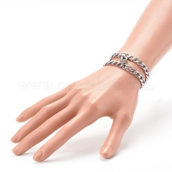 Bracciali con catene a maglie in acciaio inossidabile 304 anti-ossidazione&nbsp;BJEW-JB06277