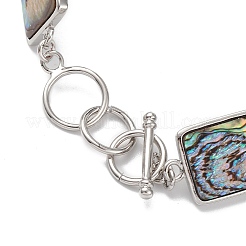 Браслеты-цепочки из звеньев из натуральной раковины морского ушка/пауа&nbsp;BJEW-E077-01P-04