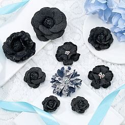 10 pièce 7 styles de fleurs en denim pour vêtements&nbsp;DIY-HS0001-82C