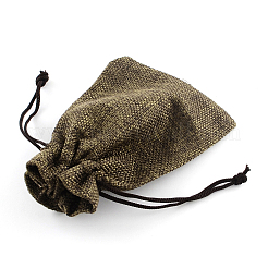 Sacs en polyester imitation toile de jute sacs à cordon&nbsp;X-ABAG-R005-9x7-05