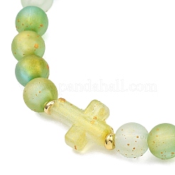 Pulseras elásticas de cuentas acrílicas esmeriladas para mujeres y hombres.&nbsp;BJEW-JB13591