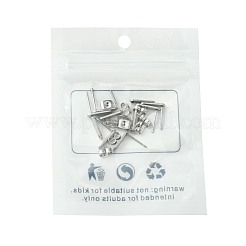 10 шт. фурнитура для сережек-гвоздиков из нержавеющей стали 201 с отверстием&nbsp;EJEW-FS0001-14D
