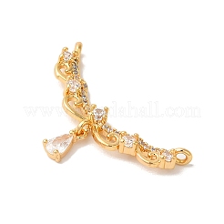 Pendenti in zirconi cubici trasparenti in micro pavè di ottone&nbsp;X-KK-M294-21G