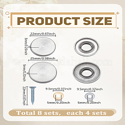 8 boîte de 2 styles de cache-vis à charnière en acier inoxydable 304&nbsp;CABI-LP0001-13B
