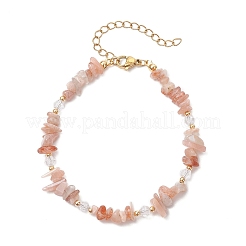 Braccialetti di perline di pietra solare naturale per le donne&nbsp;BJEW-JB11742-02